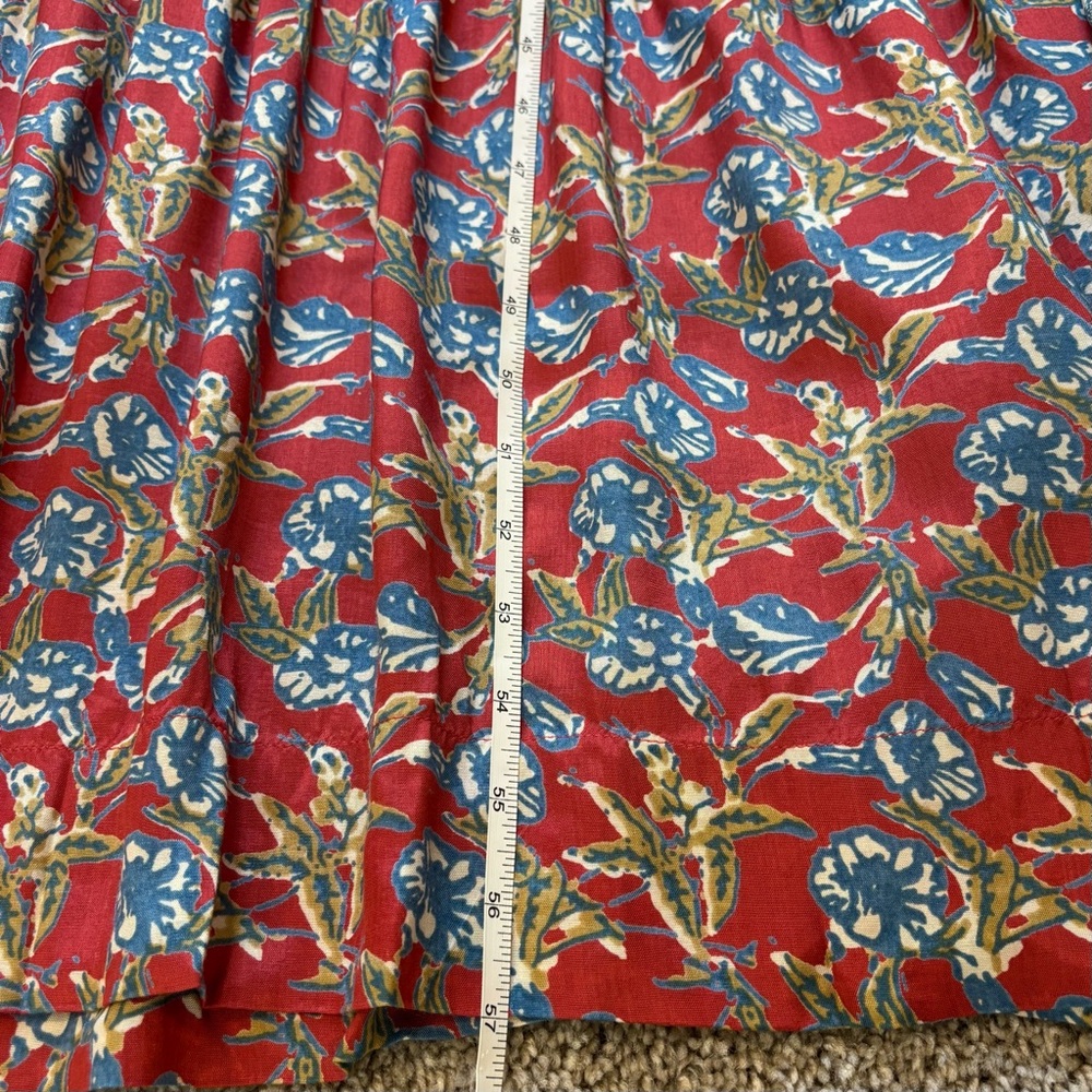 Natural Life Bella Red Blue Floral Maxi Dress Women’s Large Cottagecore Bohemian - Picture 13 of 14
